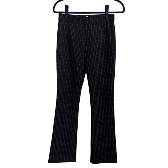 MAX STUDIO PullOn Black Checkered Boot Cut Pants - Picture 1 of 10